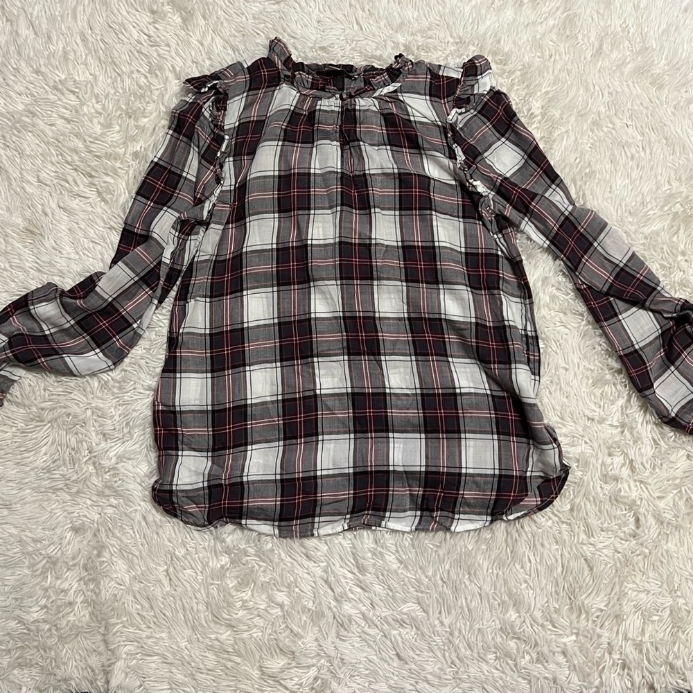 Loft blouse plaid size medium